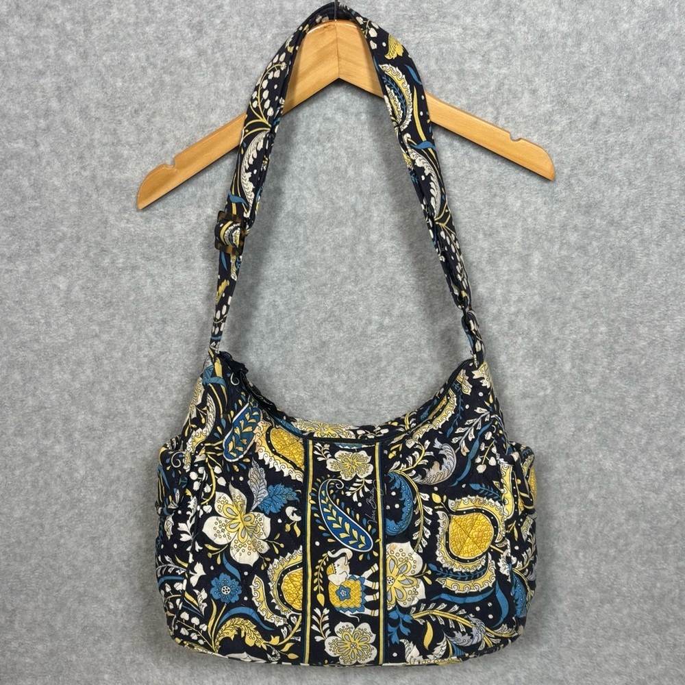 Vera Bradley Paisley Shoulder Bag - Navy and Mustard